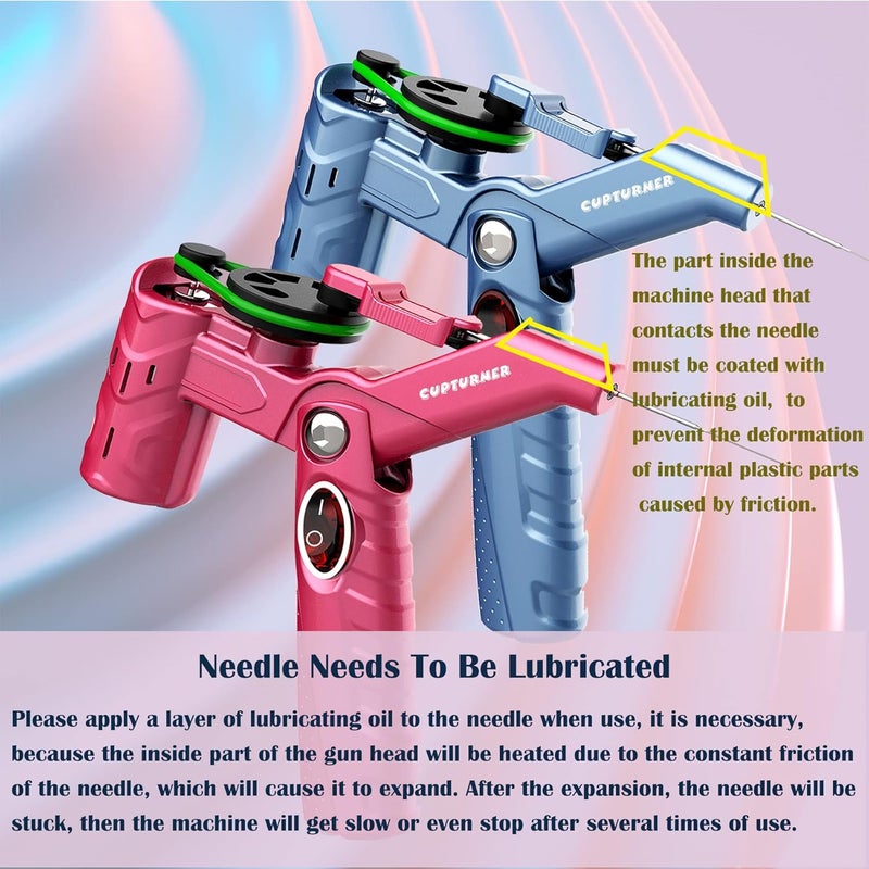 CUPTURNER Needle Felting Machine for Quick Felting, Electric Felting Needle Machine Kit with Speed Control, Needle Felting Tool for Wool Painting and Felted Animals, Pink - Image 2